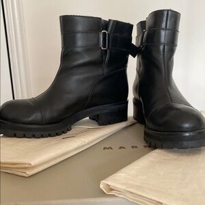 Marni shortie moto boots with box and dust bags